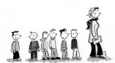 Coloriage Enfants En Rang